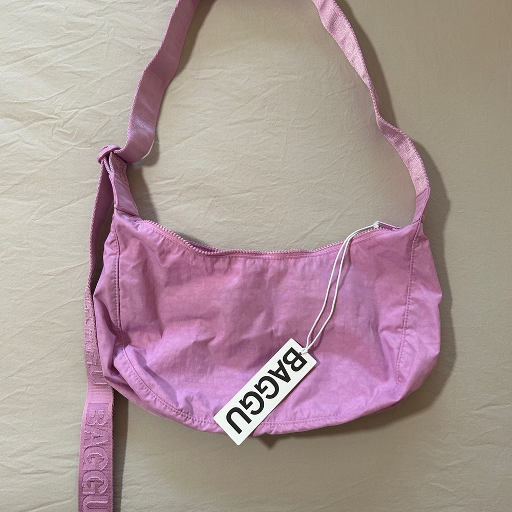 Baggu Nylon Crescent Shoulder Bag in Peony
